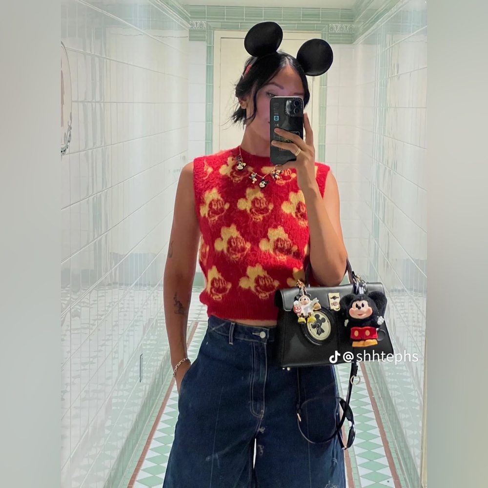 ZARA X DISNEY HARRY LAMBERT MICKEY BRUSHED KNIT VEST SWEATER